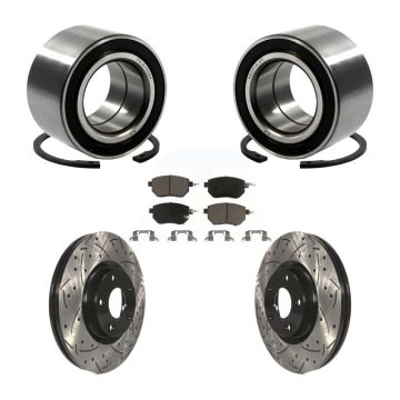 Front Wheel Bearing Coated Drilled Slotted Brake Rotor & Pad Kit For Nissan Altima Maxima KBB-117625