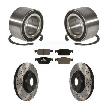 Front Wheel Bearing Drilled Slot Brake Rotor Pads Kit For Ford Escape Transit Connect MKC KBB-117638