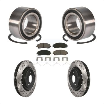 Front Wheel Bearing Coated Drilled Slotted Brake Rotor & Pads Kit For 2015-2020 Acura TLX KBB-117651