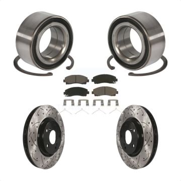 Front Wheel Bearing Coated Drilled Slotted Brake Rotor And Pad Kit For 2009-2014 Acura TL KBB-117652