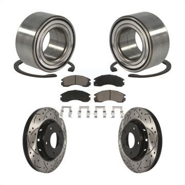 Front Wheel Bearing Drill Slot Brake Rotor Pads Kit For 2009 Mitsubishi Lancer From 04 09 KBB-117655