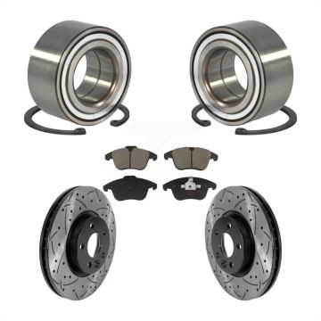 Front Bearing Coated Drilled Slotted Disc Brake Rotor Pad Kit For Land Rover Range Evoque KBB-117658
