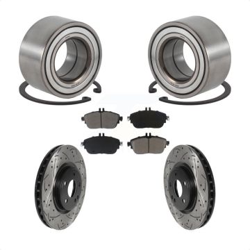 Front Wheel Bearing Drill Slot Brake Rotor Pad Kit For Mercedes-Benz GLA250 CLA250 QX30 B KBB-117661