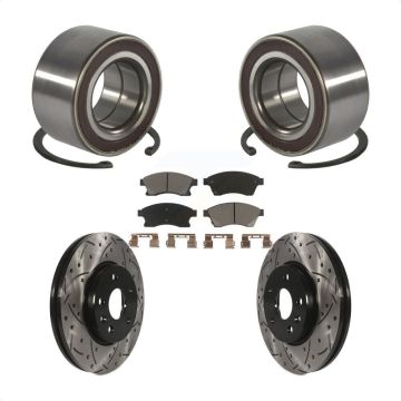 Front Wheel Bearing Coated Drilled Slotted Disc Brake Rotor & Pad Kit For Chevrolet Sonic KBB-117662