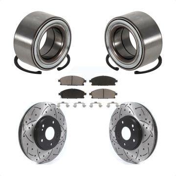 Front Wheel Bearing Coated Drilled Slotted Brake Rotor & Pads Kit For 2003-2006 Acura MDX KBB-117667