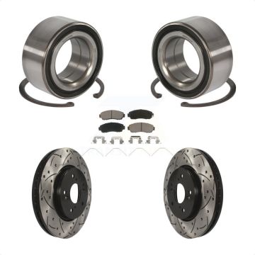 Front Wheel Bearing Coated Drilled Slotted Brake Rotor Pad Kit For Honda Crosstour Accord KBB-117675