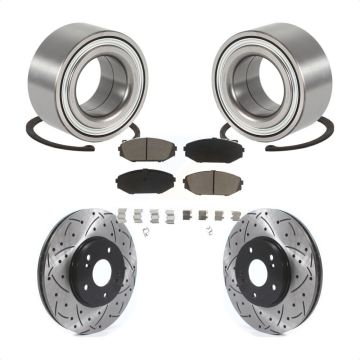 Front Wheel Bearing Coated Drilled Slotted Brake Rotor & Pads Kit For 2001-2002 Acura MDX KBB-117690