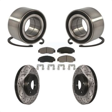Front Wheel Bearing Drill Slot Brake Rotor Pad Kit For 2006-2010 Honda Civic GX with 1.8L KBB-117693