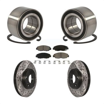 Front Wheel Bearing Coat Drill Slot Brake Rotor Pad Kit For 2011 Honda Civic GX with 1.8L KBB-117698