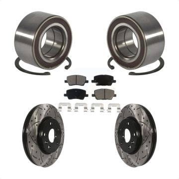 Front Wheel Bearing Coated Drilled Slot Brake Rotor Pad Kit For 2018-2020 Chevrolet Sonic KBB-117700