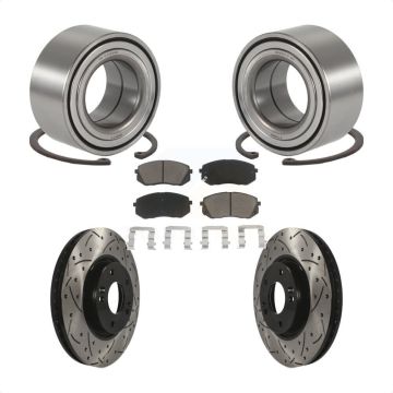 Front Wheel Bearing Coated Drill Slot Brake Rotor Pad Kit For Hyundai Tucson Kia Sportage KBB-117701