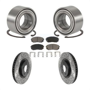 Front Wheel Bearing Coated Drill Slot Brake Rotor Pads Kit For Hyundai Tucson Kia Cadenza KBB-117705