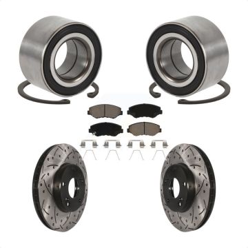 Front Wheel Bearing Drill Slot Brake Rotor Pad Kit For Honda Accord Fit Element Acura ILX KBB-117710