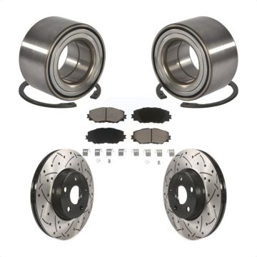 Front Wheel Bearing Drill Slot Brake Rotor Pad Kit For Toyota Corolla Matrix Pontiac Vibe KBB-117731
