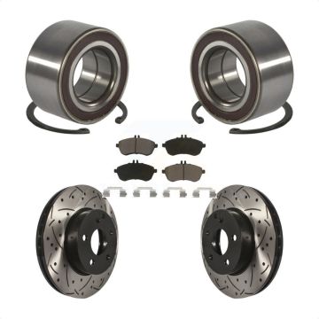 Front Wheel Bearing Coated Drilled Slotted Brake Rotor And Pad Kit For Mercedes-Benz C300 KBB-117737