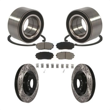 Front Wheel Bearing Coated Drilled Slotted Brake Rotor & Pad Kit For 2007-2015 Mazda CX-9 KBB-117740