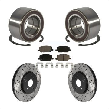Front Wheel Bearing Coated Drill Slot Brake Rotor Pad Kit For Buick Encore Chevrolet Trax KBB-117743