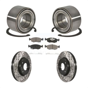Front Wheel Bearing Coated Drilled Slotted Disc Brake Rotors And Pads Kit For Fiat 500 KBB-117747