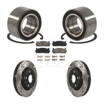Front Wheel Bearing Drilled Slot Brake Rotor Pads Kit For Toyota Camry Lexus ES350 Avalon KBB-117755