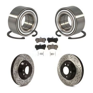 Front Wheel Bearing Drill Slot Brake Rotor Pad Kit For Audi Q7 Porsche Cayenne Volkswagen KBB-117765