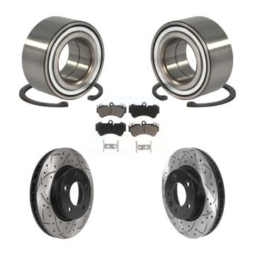 Front Wheel Bearing Drill Slot Brake Rotor Pad Kit For Porsche Cayenne Volkswagen Touareg KBB-117766