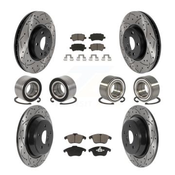 Front Rear Bearing Coat Brake Rotor Pads Kit (10Pc) For 2012-2015 Land Rover Range Evoque KBB-117770