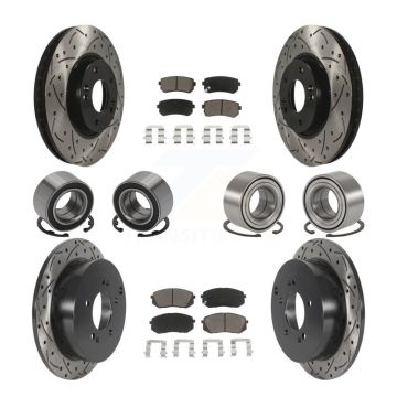 Front Rear Bearing Coated Disc Brake Rotor Pad Kit (10Pc) For Hyundai Tucson Kia Sportage KBB-117775