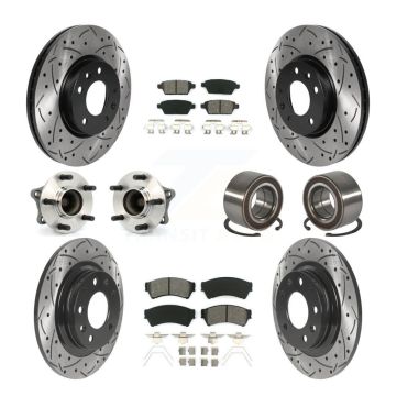 Front Rear Hub Bearing Coated Disc Brake Rotor Pads Kit (10Pc) For 2009-2013 Mazda 6 2.5L KBB-117802