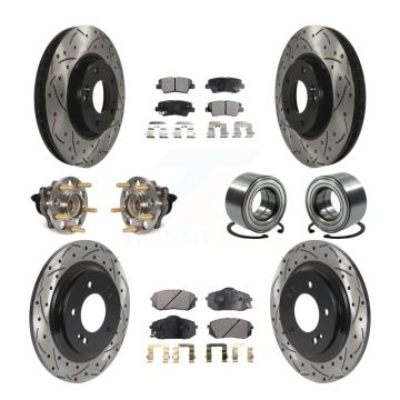 Front Rear Hub Bearing Coated Disc Brake Rotor And Ceramic Pad Kit (10Pc) For Kia Soul EV KBB-117810