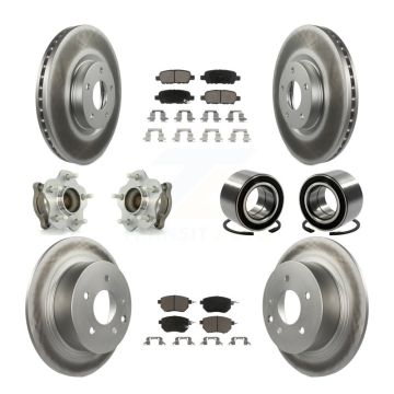 Front Rear Hub Bearing Coated Disc Brake Rotor & Pads Kit (10Pc) For Nissan Altima Maxima KBB-117826