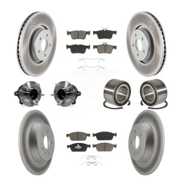 Front Rear Hub Bearing Coated Disc Brake Rotor And Ceramic Pad Kit (10Pc) For Lincoln MKC KBB-117837