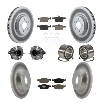 Front Rear Hub Bearing Coated Disc Brake Rotor Pad Kit (10Pc) For Ford Escape Lincoln MKC KBB-117841