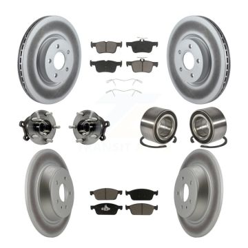 Front Rear Hub Bearing Coated Disc Brake Rotor Pad Kit (10Pc) For Ford Escape Lincoln MKC KBB-117842