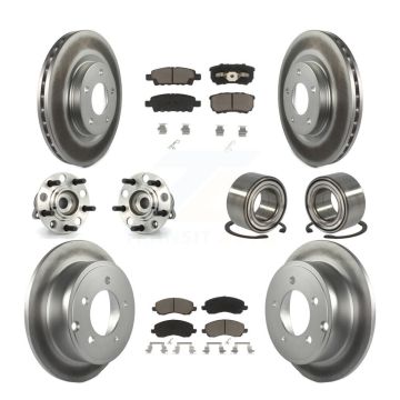 Front Rear Hub Bearing Coated Brake Rotor & Pad Kit (10Pc) For Jeep Patriot Compass Dodge KBB-117862