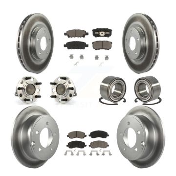 Front Rear Hub Bearing Coated Brake Rotor & Pad Kit (10Pc) For Jeep Patriot Compass Dodge KBB-117863