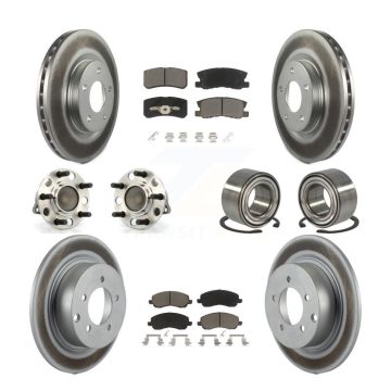 Front Rear Hub Bearing Coated Brake Rotor And Pad Kit (10Pc) For Jeep Patriot Compass FWD KBB-117865
