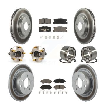 Front Rear Hub Bearing Coated Brake Rotor Pads Kit (10Pc) For Mitsubishi Lancer Outlander KBB-117866