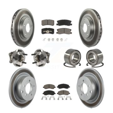 Front Rear Hub Bearing Coated Disc Brake Rotor & Pads Kit (10Pc) For Mitsubishi Outlander KBB-117872