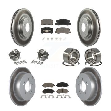Front Rear Hub Bearing Coated Disc Brake Rotor & Pads Kit (10Pc) For Mitsubishi Outlander KBB-117873