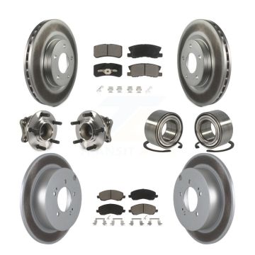 Front Rear Hub Bearing Coated Disc Brake Rotor & Pads Kit (10Pc) For Mitsubishi Outlander KBB-117874