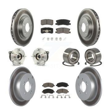 Front Rear Hub Bearing Coated Disc Brake Rotor & Pads Kit (10Pc) For Mitsubishi Outlander KBB-117875