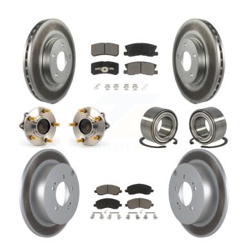 Front Rear Hub Bearing Coated Disc Brake Rotor & Pads Kit (10Pc) For Mitsubishi Outlander KBB-117880
