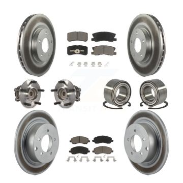 Front Rear Hub Bearing Coated Disc Brake Rotor Pad Kit (10Pc) For 2012 Mitsubishi RVR FWD KBB-117882