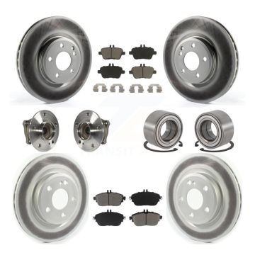 Front Rear Hub Bearing Coated Brake Rotor Pads Kit (10Pc) For Mercedes-Benz GLA250 CLA250 KBB-117903
