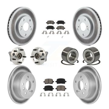 Front Rear Hub Bearing Coated Disc Brake Rotor And Pad Kit (10Pc) For Toyota Camry Solara KBB-117905