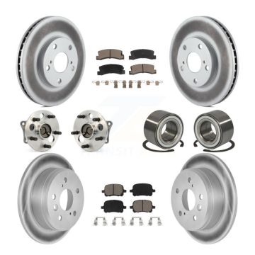 Front Rear Hub Bearing Coated Brake Rotor & Pads Kit (10Pc) For Toyota Camry Solara Lexus KBB-117906