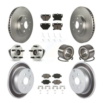 Front Rear Wheel Hub Bearing Coated Disc Brake Rotor And Pad Kit (10Pc) For Toyota Celica KBB-117908