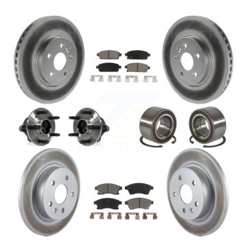Front Rear Hub Bearing Coated Brake Rotor Pad Kit (10Pc) For 2013-2014 Chevrolet Sonic RS KBB-117911