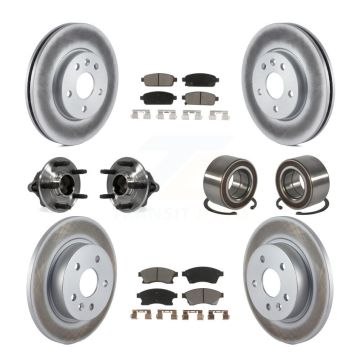 Front Rear Hub Bearings Coated Disc Brake Rotors And Pads Kit (10Pc) For Chevrolet Sonic KBB-117912