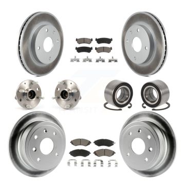 Front Rear Hub Bearing Coat Brake Rotor Pad Kit (10Pc) For Chevrolet Optra Suzuki Forenza KBB-117914